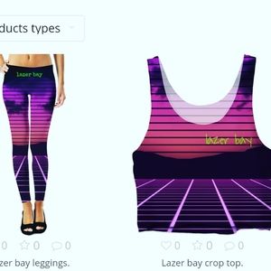 Lazer bay Crop top and spandex set.
